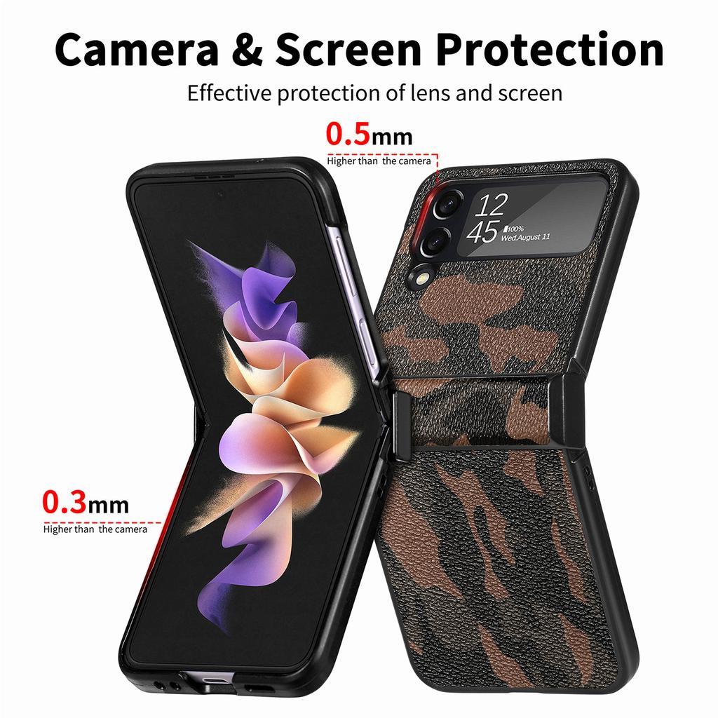 Складной дизайнерский кожаный чехол для телефона, аксессуары для Samsung Galaxy Z Flip 4 5g Flip4 Flip3 Flip 3, защитный чехол от падения
