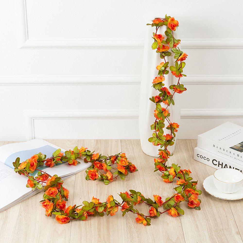 Wedding Decor Rose Garland Garden Arch Fake Plant Vines Flowers Garland Artificial Rose Flowers