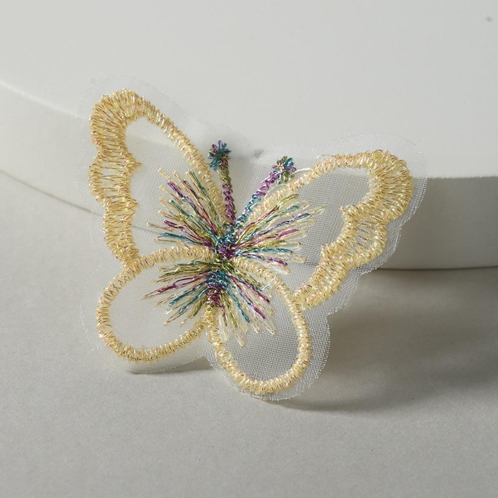 20Pcs Single Layer Golden Thread Butterfly Appliques Bridal Hair Accessories