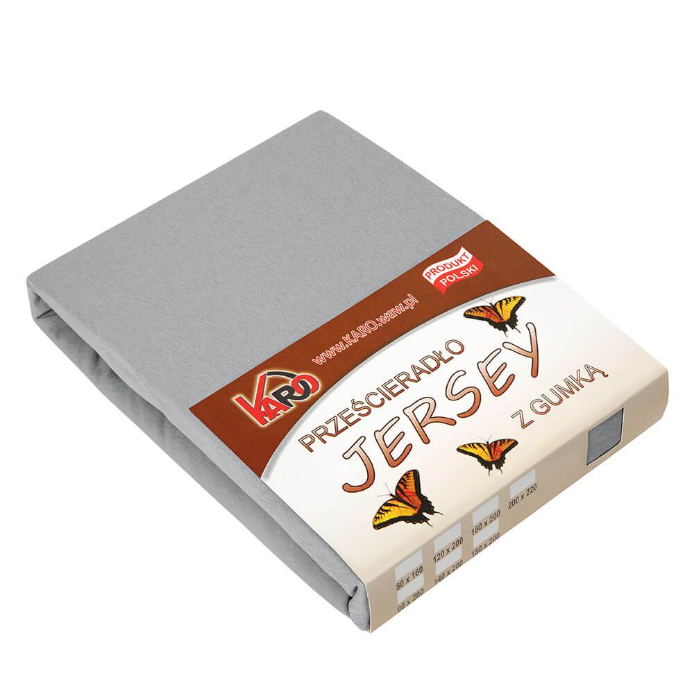 Prześcieradło Jersey Z Gumką 220X240 Szare 060 Karo