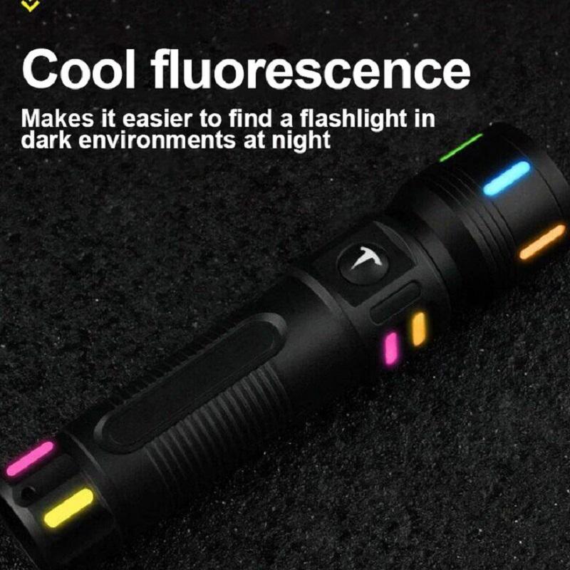 Powerful Small Flashlight High Power Rechargeable Led Flashlight 2000mah Built-in Battery Fluorescence ABS Portable Torch