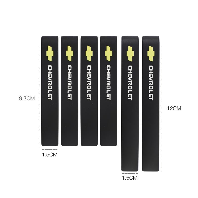 6Pcs Rubber Car Anti-Collision Bumper Strip Guards Protector Stickers For Chevrolet Sonic Silverado Z71 Aveo Trailblazer Bolt SS