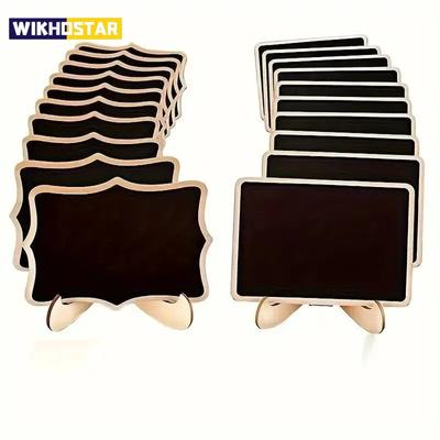 10 шт. Мини-знаки для меловой доски с мольбертом для свадеб, дней рождения, вечеринок, таблички для объявлений и декора мероприятий, деревянные карточки с указанием мест