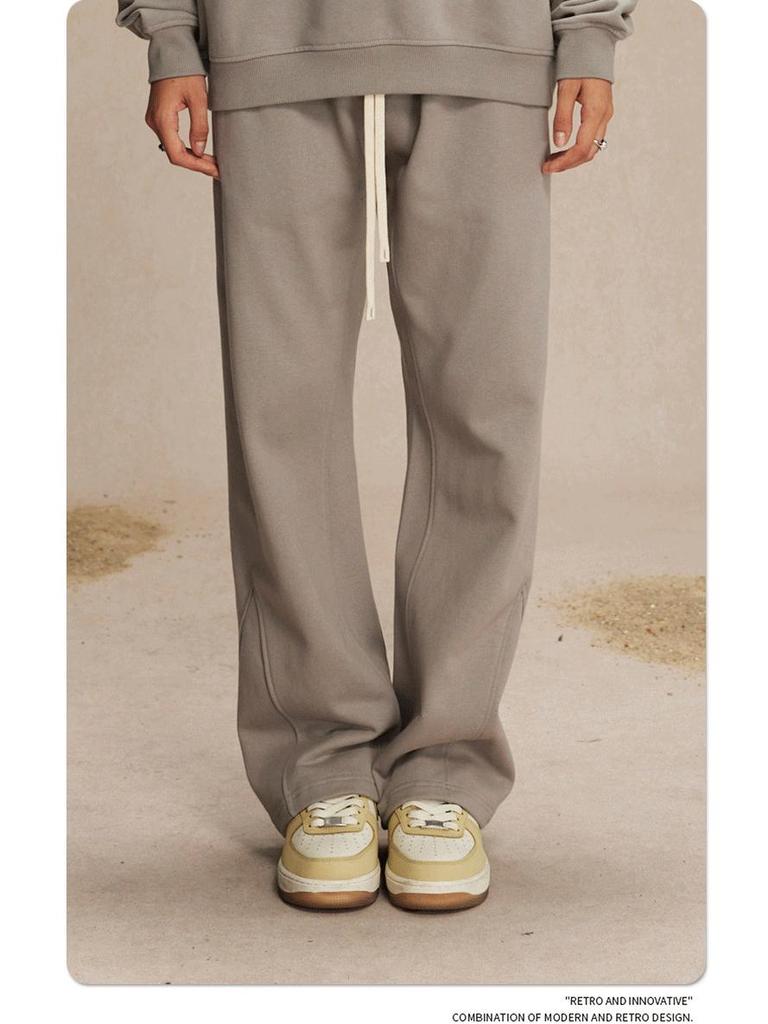 Men's Trendy Autumn 2024 Terry Micro-Flared Casual Sweatpants - 430g