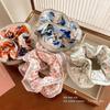 Korean Floral Print Scrunchies Fashion Hairband Hair Rope for Ponytail Holder Elastic Hair Band Sweet Hair Ties Hair Accessories