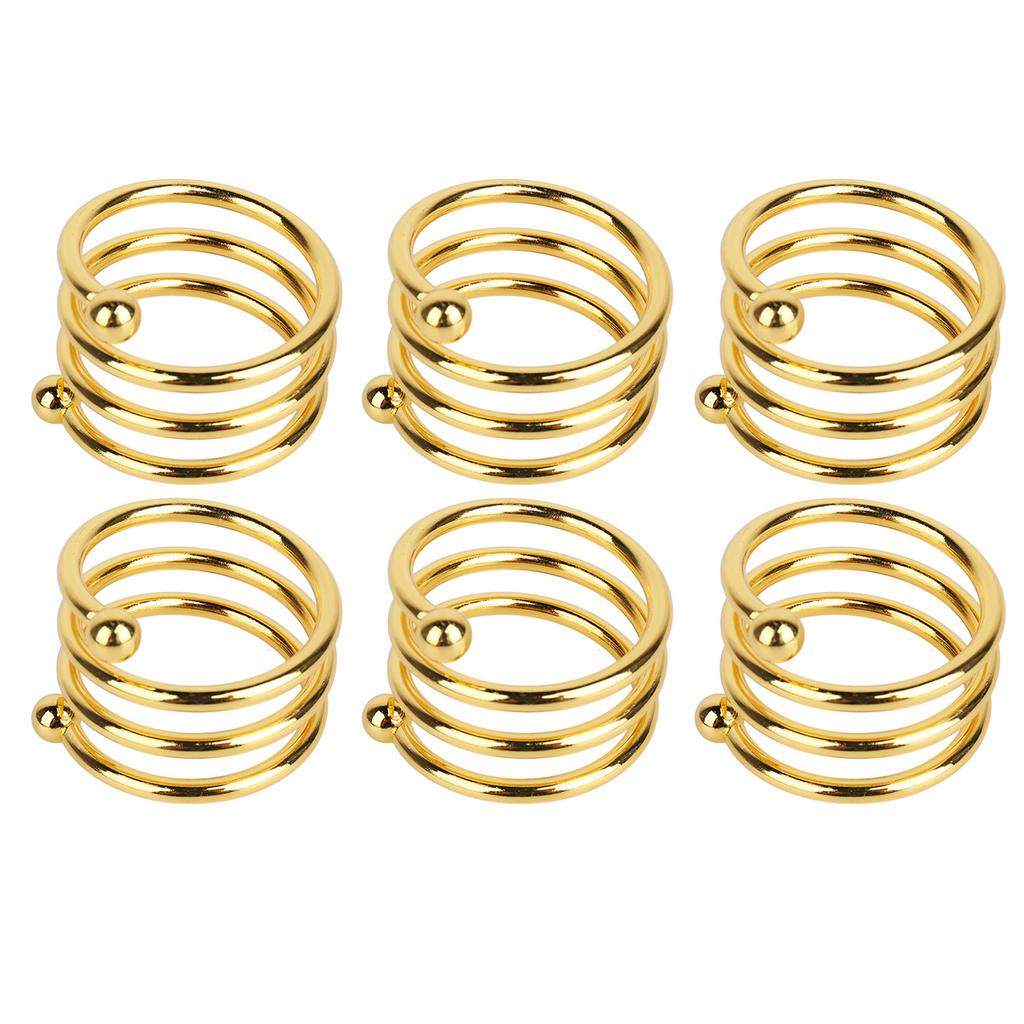 8pcs Gold Spiral Napkin Rings Elegant Rust Prevention Metal Napkin Rings for Wedding Birthday