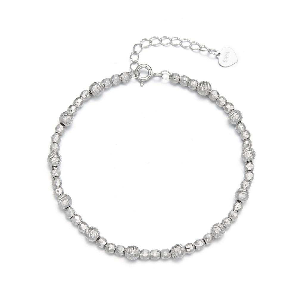 2025 Minimalist Texture Gold Elastic Bangle Delicate 925 Sterling Silver Bead Bracelet Party Gift for Women-ODM Supply