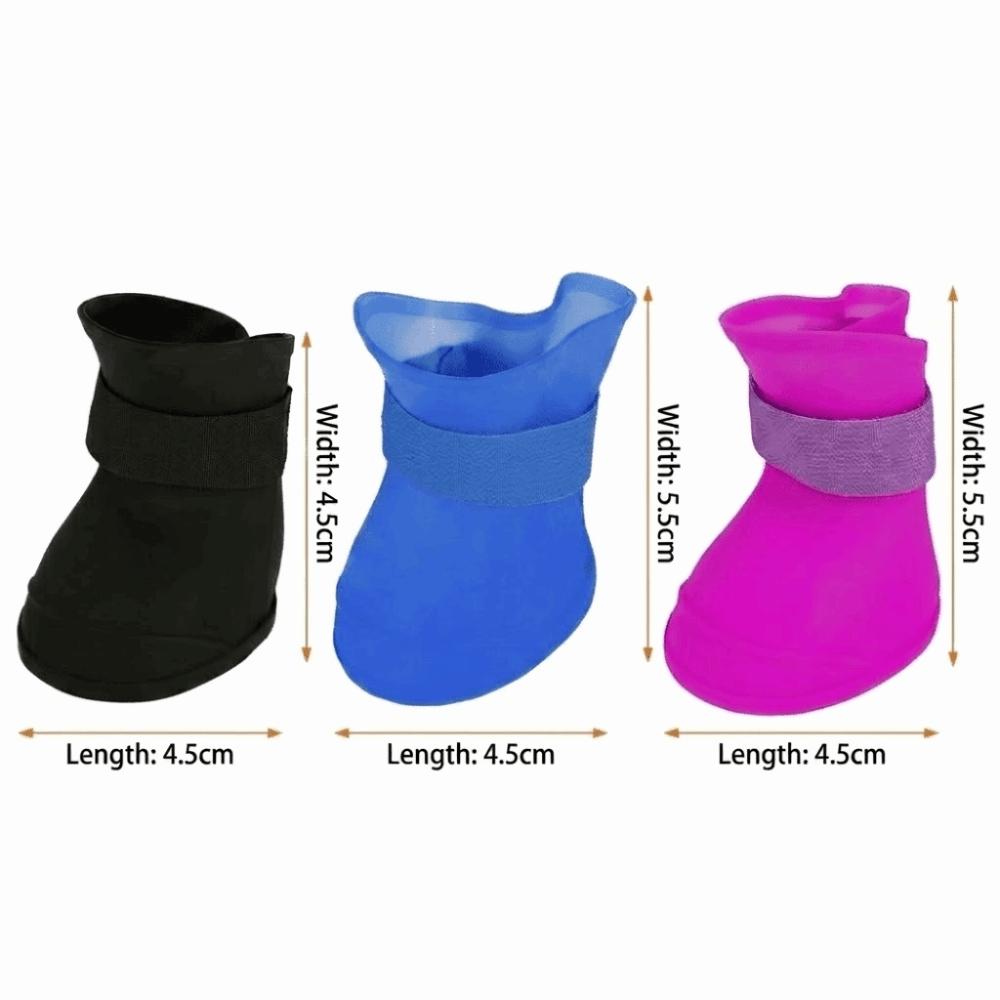 4pcs Flexible Pet Rain Boots Waterproof Waterproof Dog Boots Dog Rain Shoes Outdoor Travel