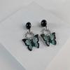 2025 New Y2K Aesthetic Punk Style Liquid Butterfly Earring for Woman Cool Metal Butterfly Earrings Zircon Wholesale