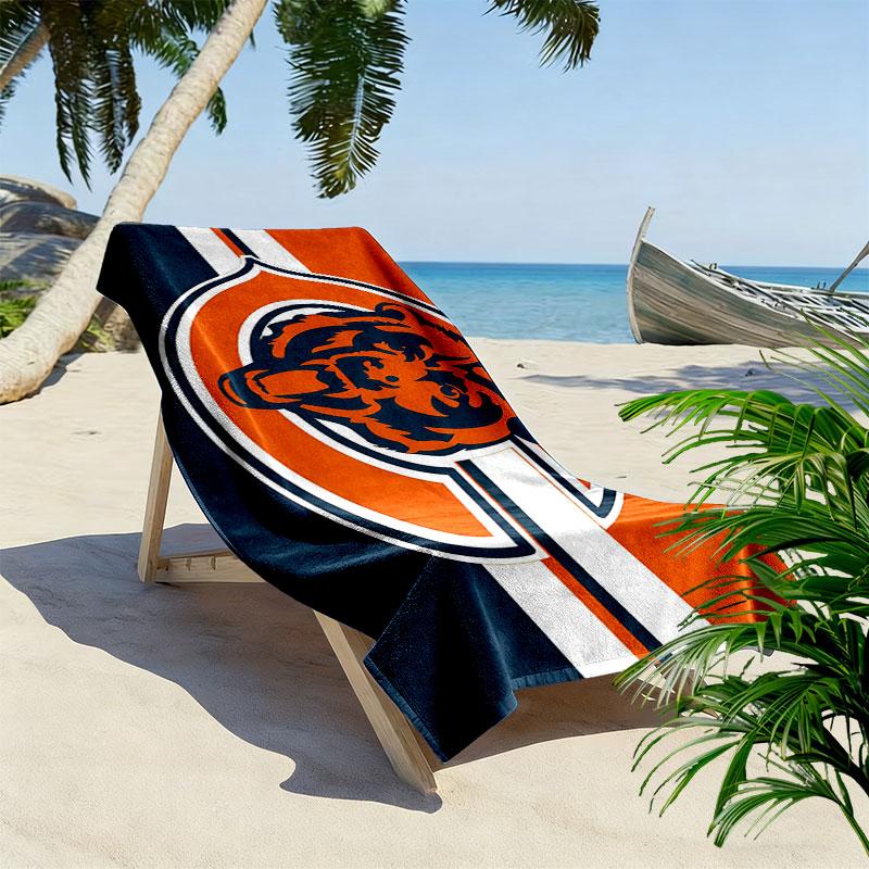 Пляжное полотенце с принтом Chicago Bears, большое, мягкое, быстросохнущее, для пляжа, кемпинга, плавания