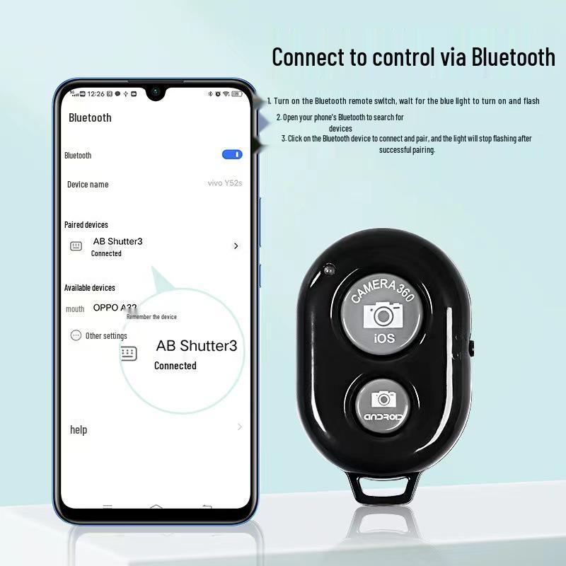 Беспроводной Bluetooth пульт для селфи-камеры для мобильных телефонов Android/iOS