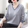 Women's Spring and Fall Plus Size Knit Sweater Middle-aged Mother Thin Lapel Bottoming Shirt