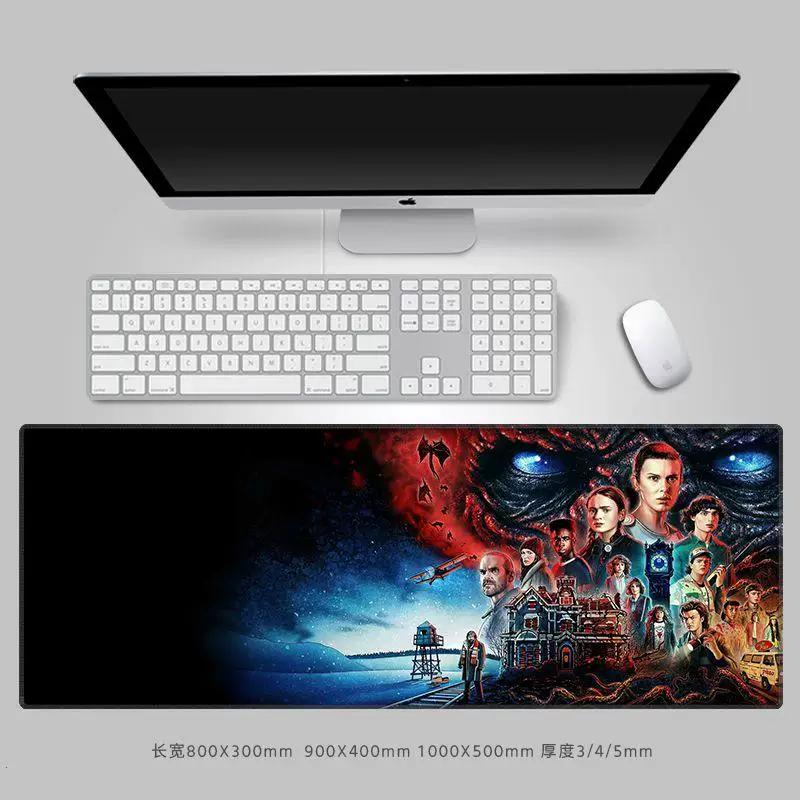 Премиальная персонализированная креативная коврик для мыши StrangerThings кожаный коврик для мыши периферийная подставка для клавиатуры компьютера большого размера офисный коврик для стола коврик для клавиатуры