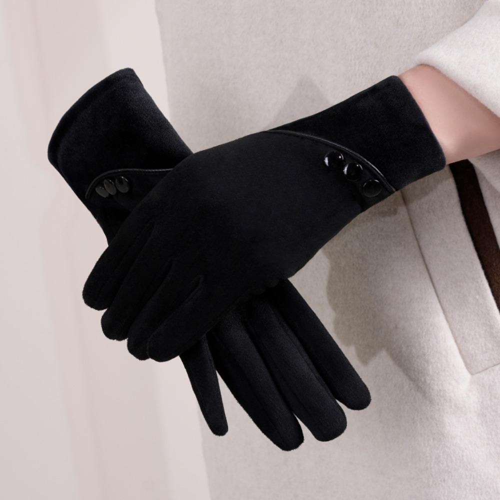 Женские теплые замшевые перчатки с сенсорным экраном и теплым подкладом Зимние перчатки Ветрозащитные для бега, велоспорта, холодной погоды