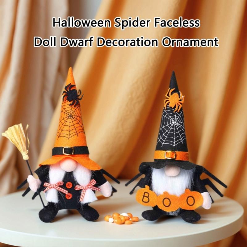 Хэллоуинские гномы ручной работы, скандинавская шведская кукла томте, украшения для стола, плюшевый эльф-гном, настольное украшение для кухни