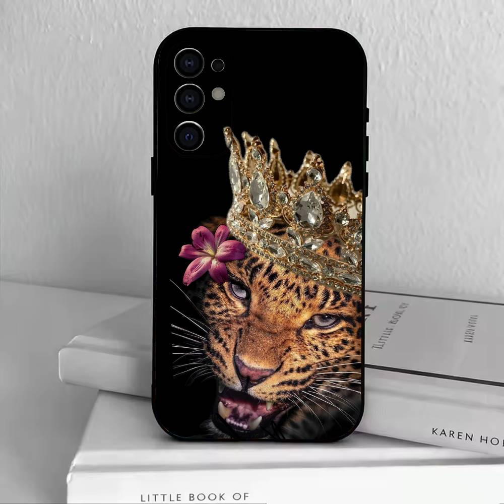 D-Funny Animals Phone Case Black Silicone Soft For Samsung S25,S24,S21,S22,S23,S30,Ultra,S20,Plus,Fe,Lite