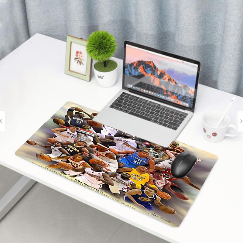 NBA Print Mouse Pad, Anti‑Slip Desktop keyboard Mat, for PC Laptop Gaming Working Daily Use, Cool Festival Surprise Gift