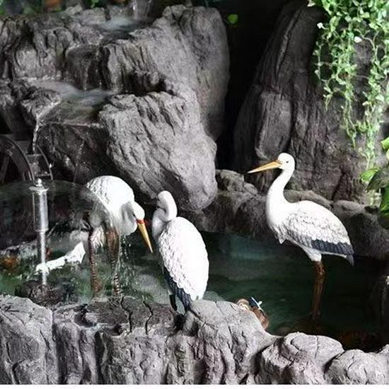 Simulated Heron Ornament for Outdoor Garden and Courtyard Landscaping Decoration - Egret Resin Craft