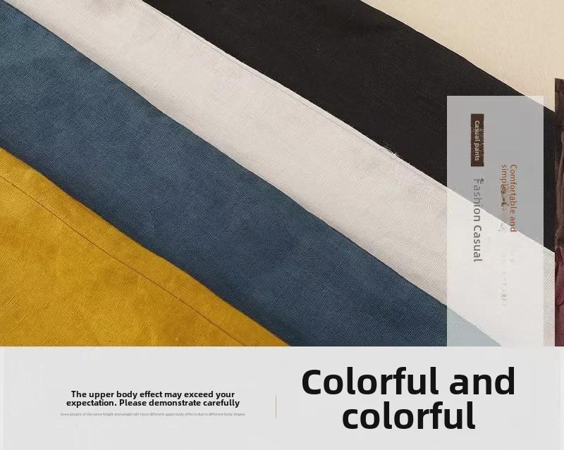 New Women's High-Waisted Retro Wide-Leg Pants - Spring/Summer Casual Cotton & Linen Draped Trousers