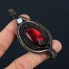 Red Flash Labradorite, Moonstone Gemstone Pure Copper Wire Wrapped Designer Handmade Pendant Jewelry