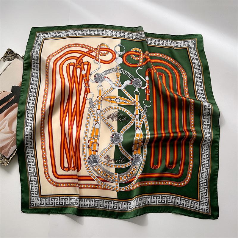 Новый принт 70*70 см шелковый квадратный шарф женский шейный платок женская повязка на голову фуляр сумка лента повязка на голову женский хиджаб бандана шарфы