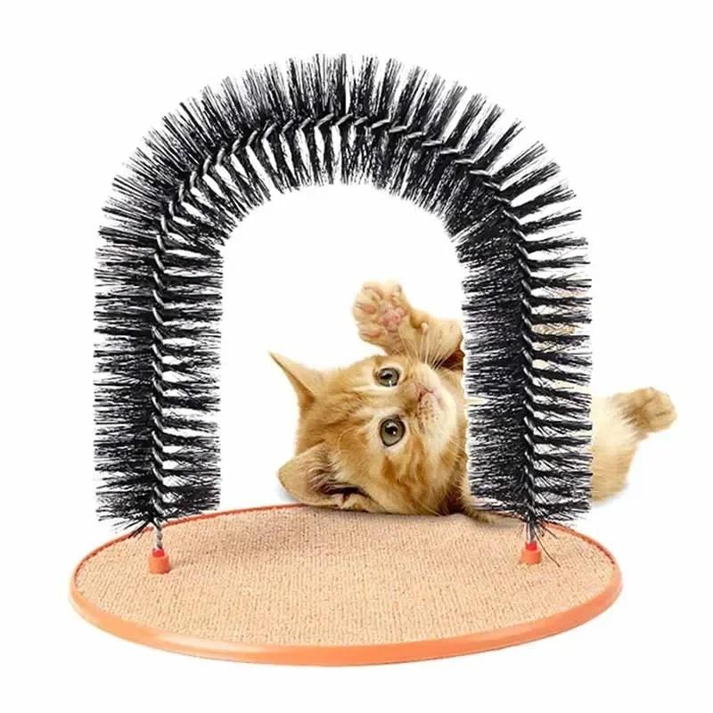 Игрушка для кошек Arch Self Groom Балуйте кошек с массажной щеткой для ухода за волосами и когтеточкой Игрушка для кошек Интерактивные игрушки