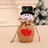 Christmas Decoration Supplies Linen Bag Cartoon Three-Dimensional With Bell Closing Gift Bag Candy Bag