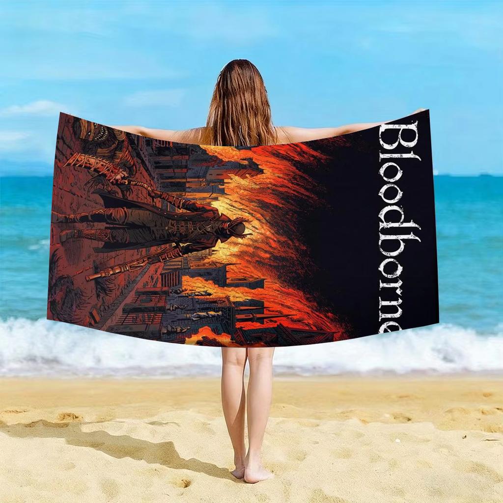 1pc C-Cradle of Filth Beach Towel Microfiber Quick Dry Symphonic Black Metal Bath Towel For Pool Beach Travel Metal Fans Gift