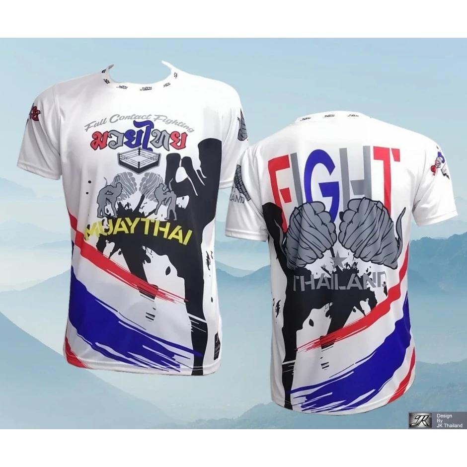 Muay Thai T-Shirt Kick Boxing 3D Print UV Protect Vintage Training Quick Dry Men Women Unisex Short Sleeve Round Neck MMA Mix Martial Art
