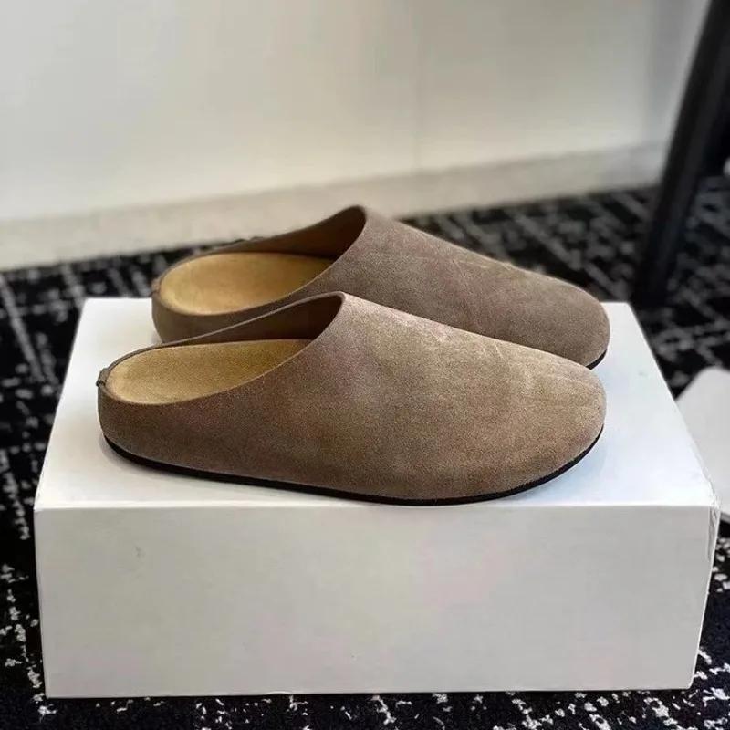 Ladies Shoes On Sale New Slingbacks Women's Slippers Spring Closed Toe Suede Solid Outdoor Casual Comfortable Plus Size Slippers