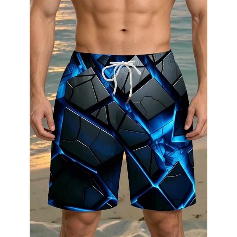 Beach Shorts - Adjustable drawstring waistband, lightweight polyester swim shorts