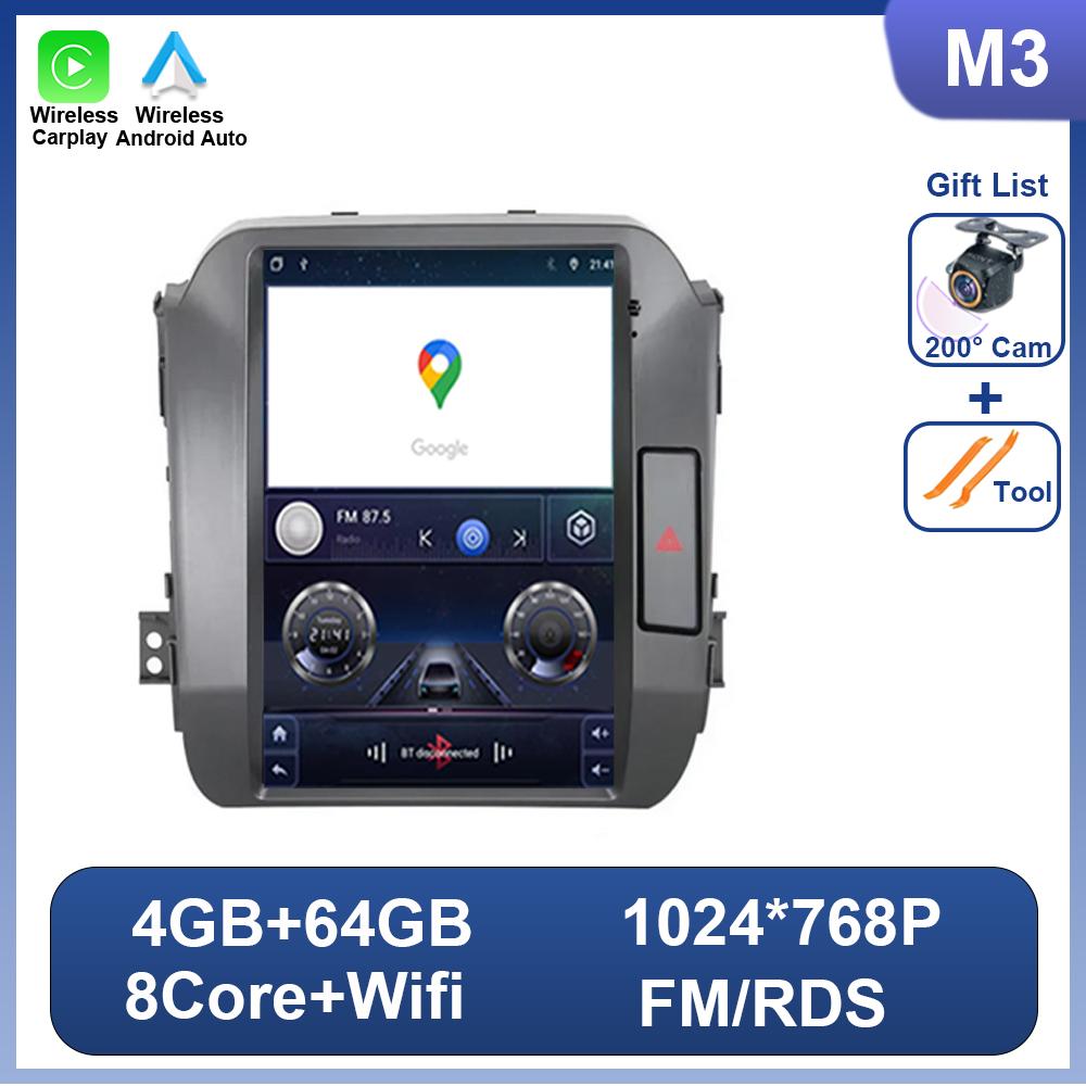 Автомагнитола Android 14 для Kia Sportage 3 SL 2010-2016 9,7 дюйма 4G Беспроводной CarPlay Мультимедийный плеер GPS Android Auto 2 din