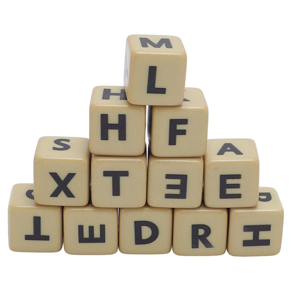 Кроссворд с 6-гранными кубиками Набор из 12 кубиков с буквами Игры в слова Креативная игра Кубики с английскими буквами с футляром для кемпинга, обучения