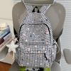Schoolbag new plaid student backpack ins niche star leisure backpack for junior and high school students large-capacity schoolbag for women