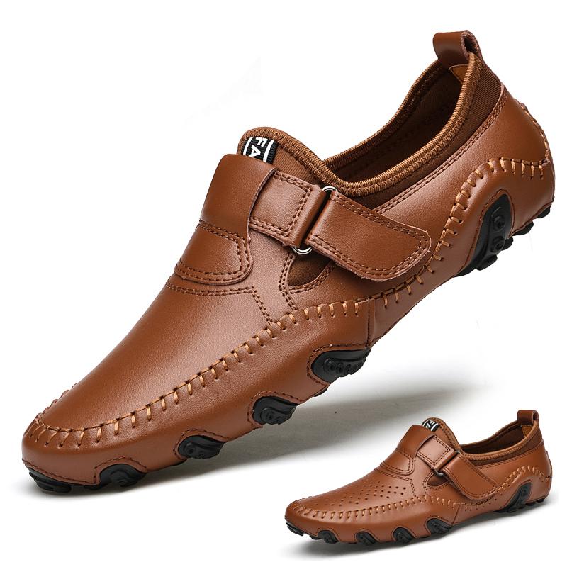 Повседневная кожаная обувь ручной работы, мужские лоферы, удобные мокасины, мужская обувь на плоской подошве, мужская обувь из натуральной кожи