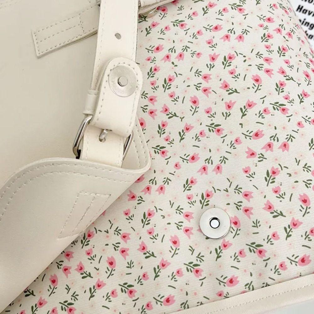 Вместительный школьный портфель из ПУ кожи с откидным клапаном, эстетичный рюкзак с цветами для девочки