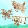 1PC Children's Primary Assembly Model Handmade Wood Aircraft Aerospace Simulation Three-dimensional Puzzle Puzzle Wooden Toy