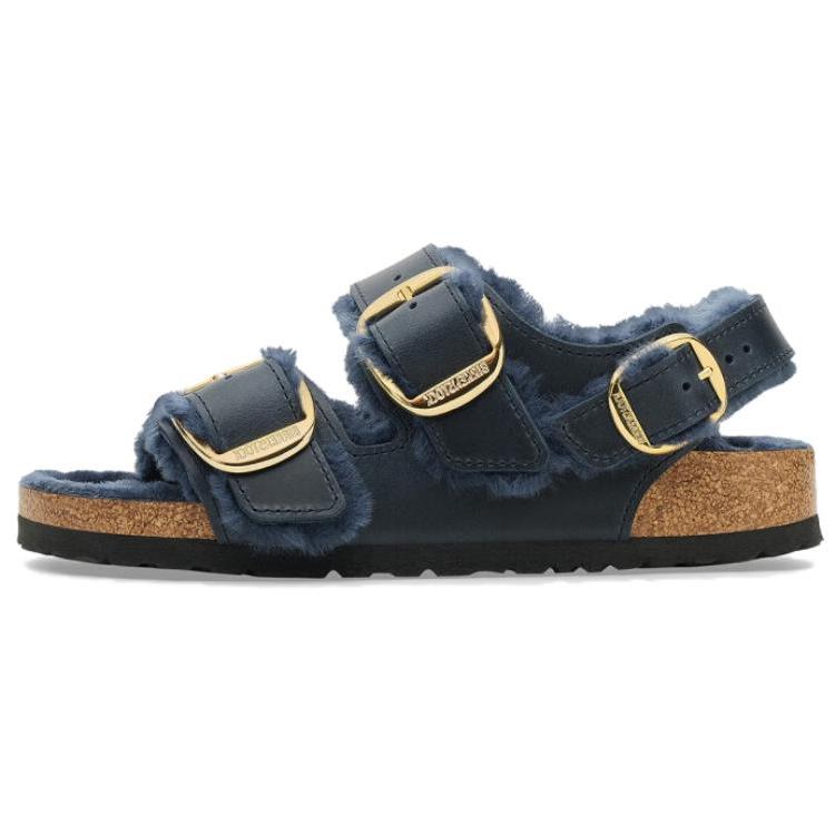 Birkenstock Сандалии на одной лямке из коровьей кожи, женские, на плоской подошве, синие 1028027