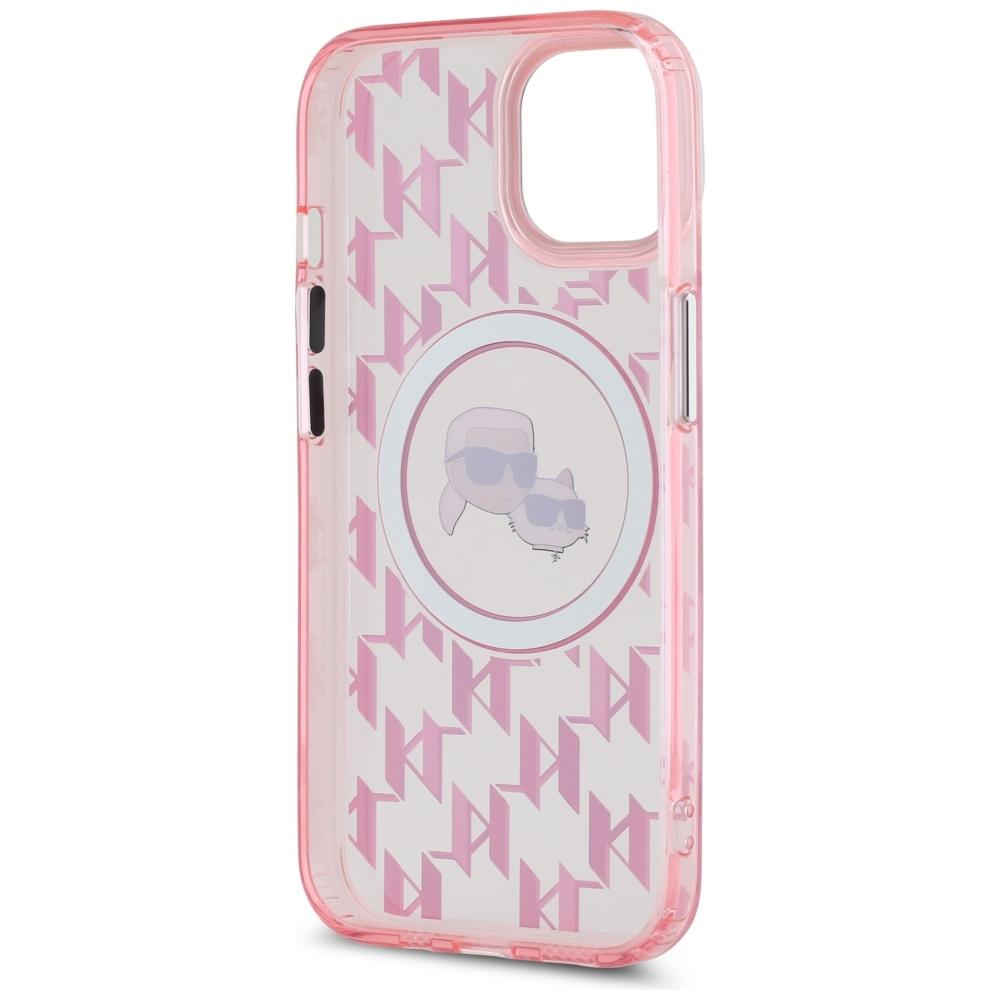 Karl Lagerfeld KLHMP15MHMCKMHP iPhone 15Plus 6.7" pink IML Monogram Karl&Choupette Head MagSafe