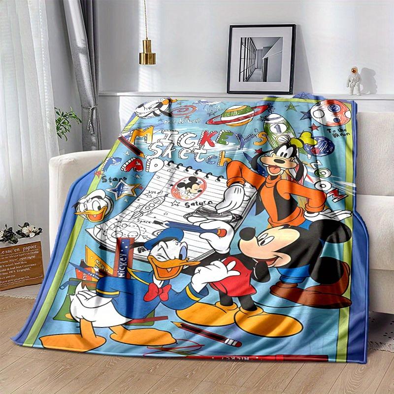 1pc"Mickey's Sketchpad Adventure: A Magical Home Decor Blanket Perfect for Couches, Beds, Carses