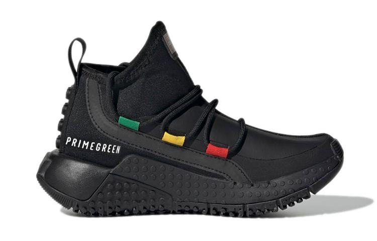 LEGO x Adidas Sport Mid K Устойчивые к истиранию Дышащие Средняя высота Детские Беговые кроссовки Угольно-черные Детские FZ5504