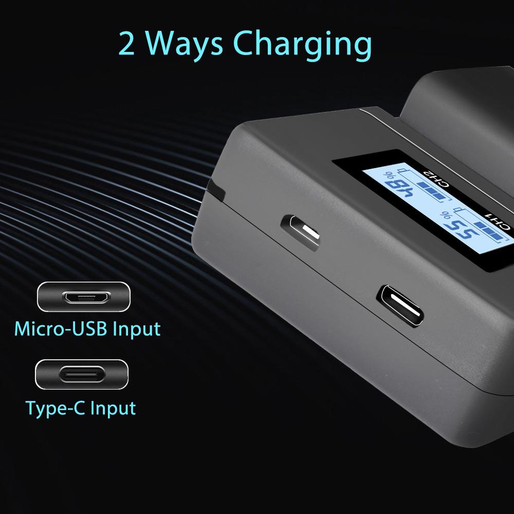 PALO Зарядное устройство для аккумулятора камеры NP-FW50 npfw50 fw50 LCD USB двойное зарядное устройство для Sony A6000 5100 a3000 a35 A55 a7s II Alpha 55 Alpha 7 A