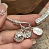New Chinese-style palace bell auspicious bracelet niche design fashionable and simple opening solid bracelet birthday gift for girlfriend