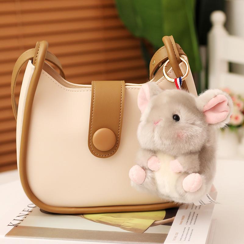 Cute And Fluffy Plush Animal Character Keychain Ideal For Bag Charm And Gift