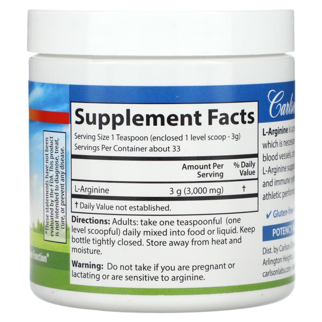 L-Arginine Powder, 100G(3.53Oz)