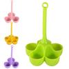 Silicone Egg Steamer 3/5 Cavities Long Handle Heat Resistant Easy Drainage Egg Cooker Steaming Cup Holder Kitchen Supplies