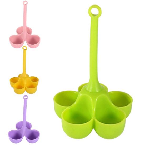 Silicone Egg Steamer 3/5 Cavities Long Handle Heat Resistant Easy Drainage Egg Cooker Steaming Cup Holder Kitchen Supplies