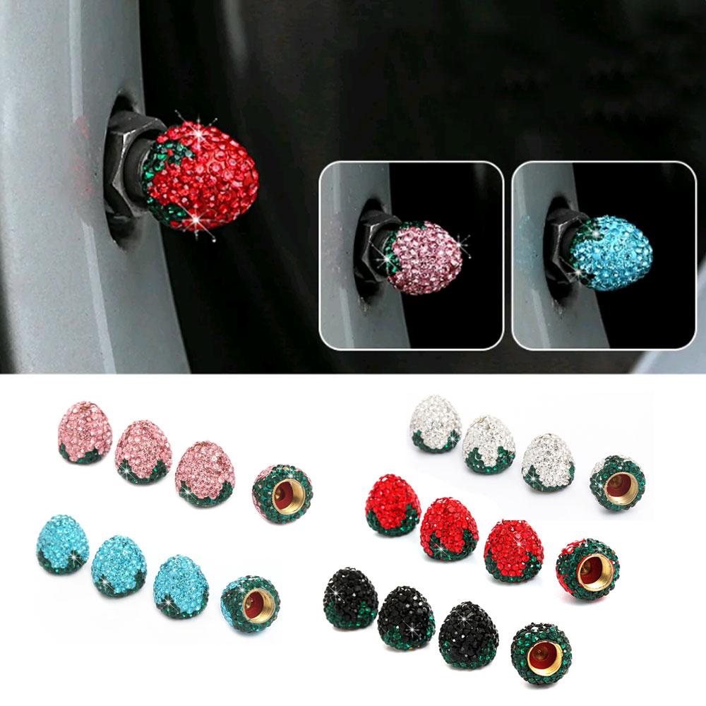 4 шт. хрустальные колпачки для автомобильных шин, пыленепроницаемые колпачки для колесных клапанов с бриллиантами, блестящие подвески для автомобиля, декоративные автомобильные аксессуары
