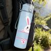 1PC Simple Line Bunny Minimal Easter Art 750ml Color Plastic Sports Water Bottle Leakproof Flip Straw Lid Suitable for Sports Office Home Use