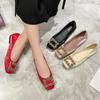 2024 Spring Summer Women Ballet Flats Elegant Ladies Single Shoes Fashion Soft Comfortable Plus Size 42 Black Red